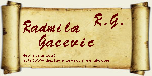 Radmila Gačević vizit kartica